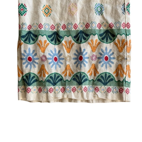 Maison D’ Amelie PRINTED LINEN BLEND CULOTTES PANTS WHITE BOHO PANTS SZ SMALL - Picture 5 of 8